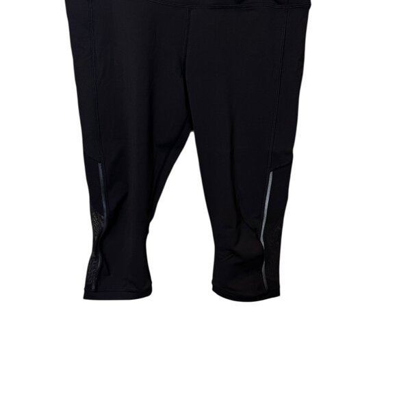 Women's Lululemon Align Crop Pants Size 10 - Black Mesh - Picture 4 of 12